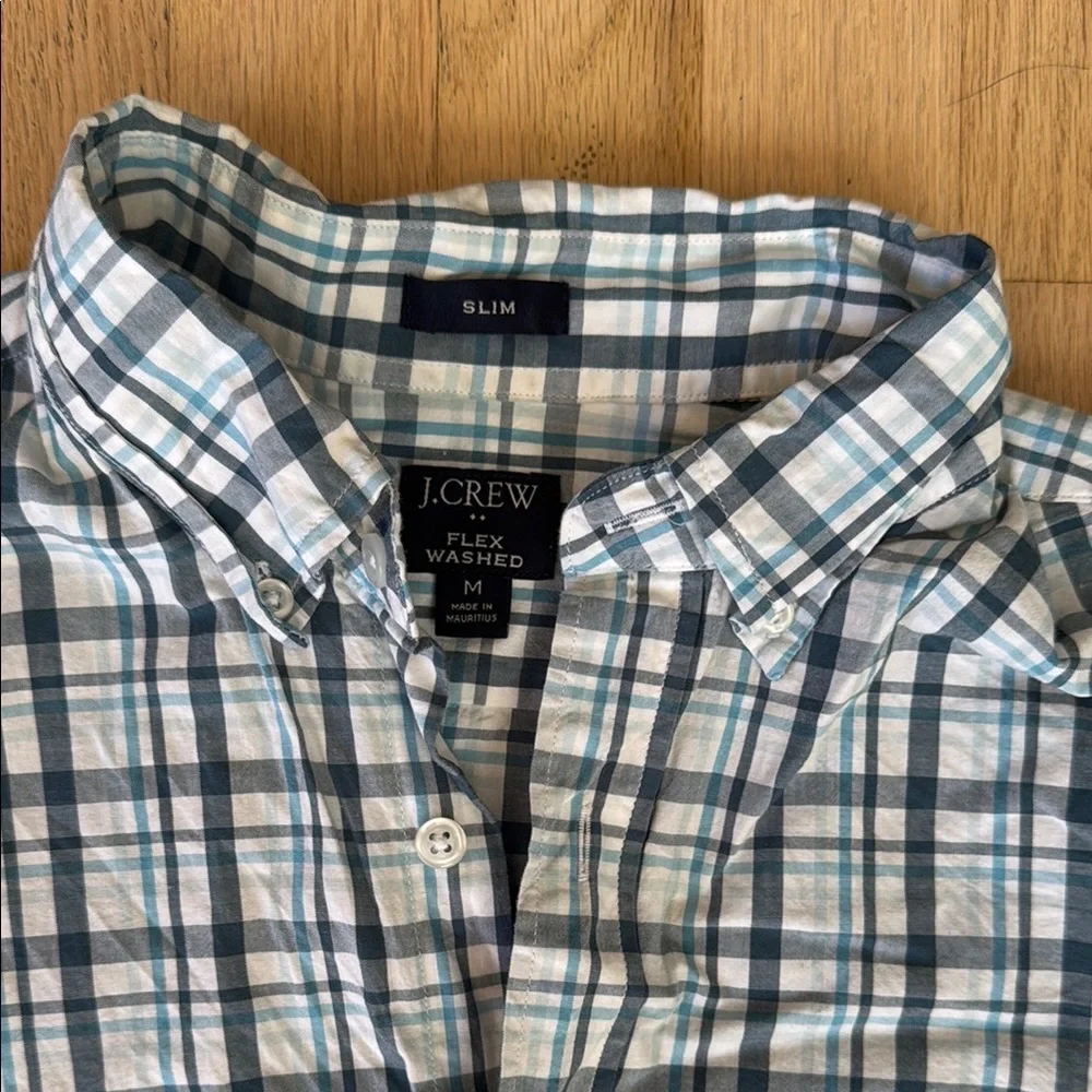 J crew Men's Blue Plaid Shirt